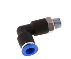 8mm x R1/8'' 90deg Winkel-Steckverschraubung mit Außengewinde Messing/PA 66 NBR Langer Körper drehbar [2 Stück]