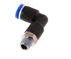 8mm x R1/8'' 90deg Winkel-Steckverschraubung mit Außengewinde Messing/PA 66 NBR Langer Körper drehbar [2 Stück]