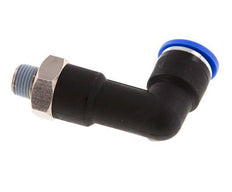 10mm x R1/8'' 90deg Winkel-Steckverschraubung mit Außengewinde Messing/PA 66 NBR langer Körper drehbar [2 Stück]