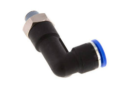 10mm x R1/8'' 90deg Winkel-Steckverschraubung mit Außengewinde Messing/PA 66 NBR langer Körper drehbar [2 Stück]