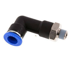 10mm x R1/8'' 90deg Winkel-Steckverschraubung mit Außengewinde Messing/PA 66 NBR langer Körper drehbar [2 Stück]
