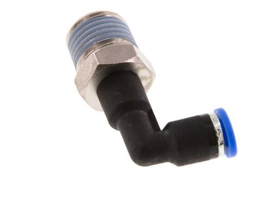 4mm x R1/4'' 90deg Winkel-Steckverschraubung mit Außengewinde Messing/PA 66 NBR langer Körper drehbar [2 Stück]