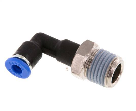 4mm x R1/4'' 90deg Winkel-Steckverschraubung mit Außengewinde Messing/PA 66 NBR langer Körper drehbar [2 Stück]