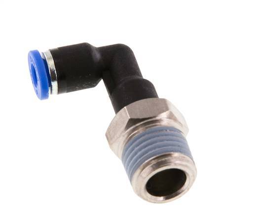 4mm x R1/4'' 90deg Winkel-Steckverschraubung mit Außengewinde Messing/PA 66 NBR langer Körper drehbar [2 Stück]