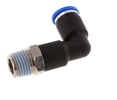 8mm x R1/4'' 90deg Elbow Push-in Fitting with Male Threads Brass/PA 66 NBR Long Body Rotatable [2 Pieces]