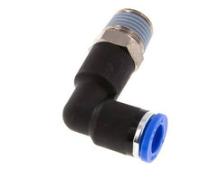 8mm x R1/4'' 90deg Winkel-Steckverschraubung mit Außengewinde Messing/PA 66 NBR langer Körper drehbar [2 Stück]