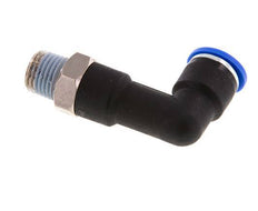 10mm x R1/4'' 90deg Elbow Push-in Fitting with Male Threads Brass/PA 66 NBR Long Body Rotatable [2 Pieces]