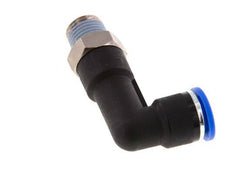 10mm x R1/4'' 90deg Winkel-Steckverschraubung mit Außengewinde Messing/PA 66 NBR langer Körper drehbar [2 Stück]