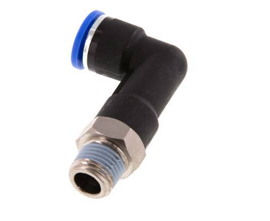 10mm x R1/4'' 90deg Winkel-Steckverschraubung mit Außengewinde Messing/PA 66 NBR langer Körper drehbar [2 Stück]