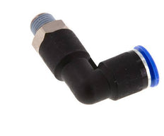 12mm x R1/4'' 90deg Elbow Push-in Fitting with Male Threads Brass/PA 66 NBR Long Body Rotatable [2 Pieces]