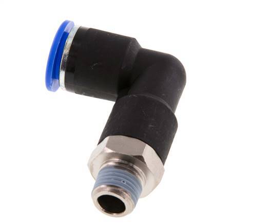 12mm x R1/4'' 90deg Winkel-Steckverschraubung mit Außengewinde Messing/PA 66 NBR langer Körper drehbar [2 Stück]