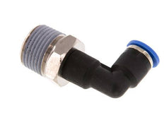 6mm x R3/8'' 90deg Winkel-Steckverschraubung mit Außengewinde Messing/PA 66 NBR langer Körper drehbar [2 Stück]