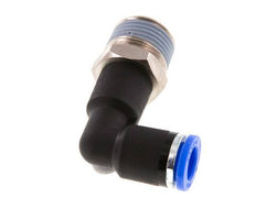 8mm x R3/8'' 90deg Elbow Push-in Fitting with Male Threads Brass/PA 66 NBR Long Body Rotatable [2 Pieces]