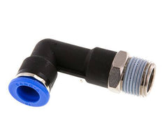 10mm x R3/8'' 90deg Winkel-Steckverschraubung mit Außengewinde Messing/PA 66 NBR langer Körper drehbar [2 Stück]