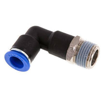 12mm x R1/2'' 90deg Winkel-Steckverschraubung mit Außengewinde Messing/PA 66 NBR Langer Körper drehbar [2 Stück]