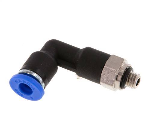 4mm x M 5 90Grad Winkel-Steckverschraubung mit Außengewinde Messing/PA 66 NBR Langer Körper drehbar [2 Stück]