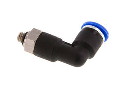 6mm x M 5 90deg Elbow Push-in Fitting with Male Threads Brass/PA 66 NBR Long Body Rotatable [2 Pieces]