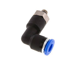 6mm x M 5 90deg Elbow Push-in Fitting with Male Threads Brass/PA 66 NBR Long Body Rotatable [2 Pieces]