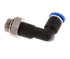 4mm x G1/8'' 90deg Elbow Push-in Fitting with Male Threads Brass/PA 66 NBR Long Body Rotatable [5 Pieces]