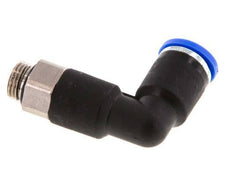 8mm x G1/8'' 90deg Winkel-Steckverschraubung mit Außengewinde Messing/PA 66 NBR Langer Körper drehbar [2 Stück]