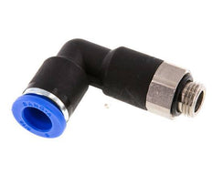 8mm x G1/8'' 90deg Winkel-Steckverschraubung mit Außengewinde Messing/PA 66 NBR Langer Körper drehbar [2 Stück]