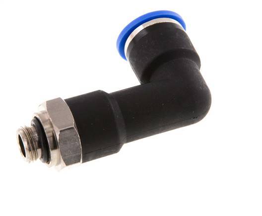 10mm x G1/8'' 90deg Winkel-Steckverschraubung mit Außengewinde Messing/PA 66 NBR langer Körper drehbar [2 Stück]