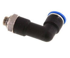 10mm x G1/8'' 90deg Winkel-Steckverschraubung mit Außengewinde Messing/PA 66 NBR langer Körper drehbar [2 Stück]