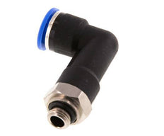 10mm x G1/8'' 90deg Winkel-Steckverschraubung mit Außengewinde Messing/PA 66 NBR langer Körper drehbar [2 Stück]