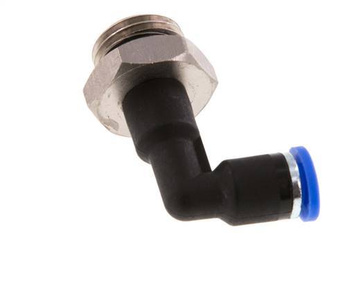4mm x G1/4'' 90deg Winkel-Steckverschraubung mit Außengewinde Messing/PA 66 NBR langer Körper drehbar [2 Stück]