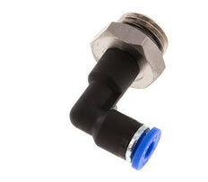 4mm x G1/4'' 90deg Winkel-Steckverschraubung mit Außengewinde Messing/PA 66 NBR langer Körper drehbar [2 Stück]