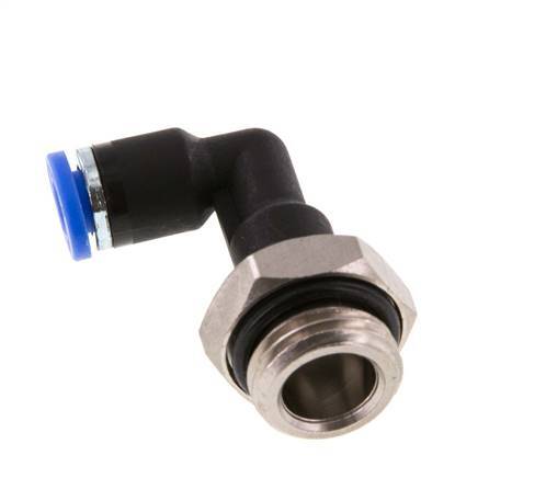 4mm x G1/4'' 90deg Winkel-Steckverschraubung mit Außengewinde Messing/PA 66 NBR langer Körper drehbar [2 Stück]