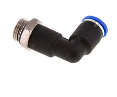 8mm x G1/4'' 90deg Elbow Push-in Fitting with Male Threads Brass/PA 66 NBR Long Body Rotatable [2 Pieces]