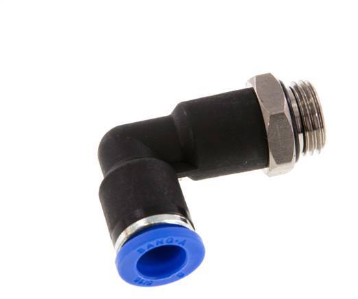 8mm x G1/4'' 90deg Winkel-Steckverschraubung mit Außengewinde Messing/PA 66 NBR langer Körper drehbar [2 Stück]