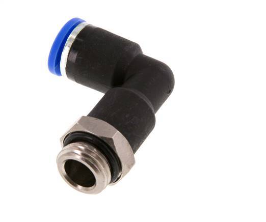 8mm x G1/4'' 90deg Winkel-Steckverschraubung mit Außengewinde Messing/PA 66 NBR langer Körper drehbar [2 Stück]