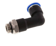 10mm x G1/4'' 90deg Winkel-Steckverschraubung mit Außengewinde Messing/PA 66 NBR langer Körper drehbar [2 Stück]