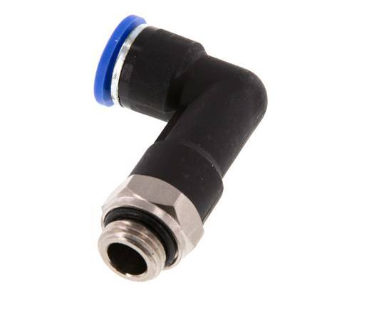 10mm x G1/4'' 90deg Winkel-Steckverschraubung mit Außengewinde Messing/PA 66 NBR langer Körper drehbar [2 Stück]