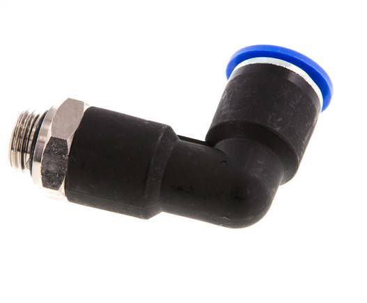 12mm x G1/4'' 90deg Winkel-Steckverschraubung mit Außengewinde Messing/PA 66 NBR langer Körper drehbar [2 Stück]