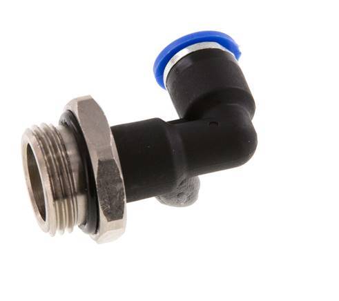 6mm x G3/8'' 90deg Elbow Push-in Fitting with Male Threads Brass/PA 66 NBR Long Body Rotatable [2 Pieces]