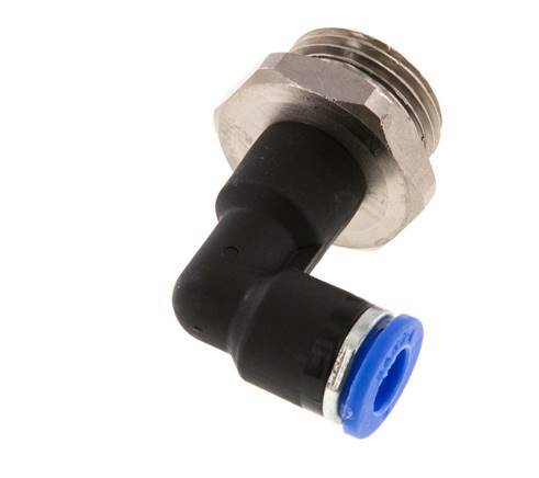 6mm x G3/8'' 90deg Winkel-Steckverschraubung mit Außengewinde Messing/PA 66 NBR langer Körper drehbar [2 Stück]