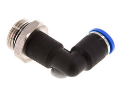 8mm x G3/8'' 90deg Elbow Push-in Fitting with Male Threads Brass/PA 66 NBR Long Body Rotatable [2 Pieces]