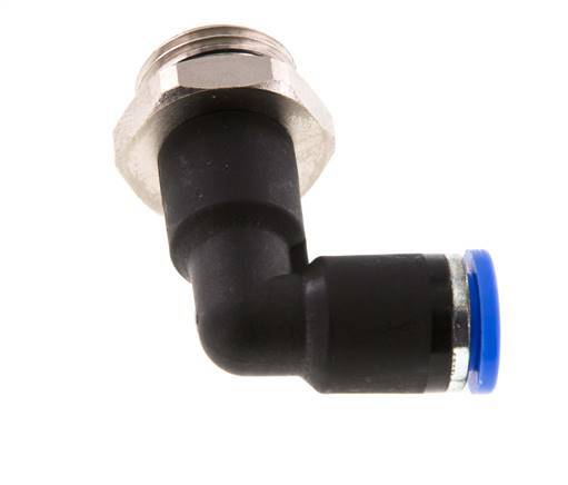 8mm x G3/8'' 90deg Elbow Push-in Fitting with Male Threads Brass/PA 66 NBR Long Body Rotatable [2 Pieces]