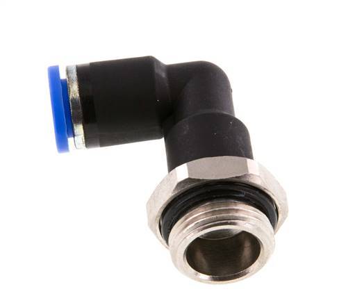 8mm x G3/8'' 90deg Winkel-Steckverschraubung mit Außengewinde Messing/PA 66 NBR langer Körper drehbar [2 Stück]