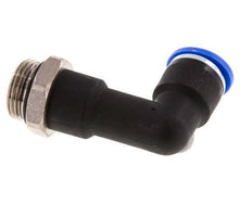 10mm x G3/8'' 90deg Winkel-Steckverschraubung mit Außengewinde Messing/PA 66 NBR langer Körper drehbar [2 Stück]