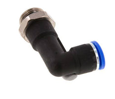 10mm x G3/8'' 90deg Winkel-Steckverschraubung mit Außengewinde Messing/PA 66 NBR langer Körper drehbar [2 Stück]