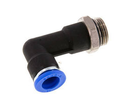 10mm x G3/8'' 90deg Winkel-Steckverschraubung mit Außengewinde Messing/PA 66 NBR langer Körper drehbar [2 Stück]