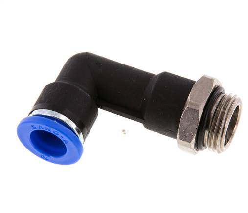 10mm x G3/8'' 90deg Winkel-Steckverschraubung mit Außengewinde Messing/PA 66 NBR langer Körper drehbar [2 Stück]