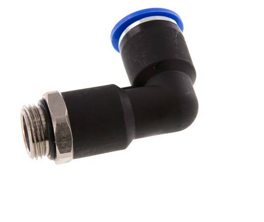12mm x G3/8'' 90deg Elbow Push-in Fitting with Male Threads Brass/PA 66 NBR Long Body Rotatable [2 Pieces]