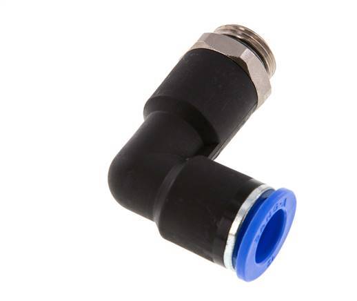 12mm x G3/8'' 90deg Winkel-Steckverschraubung mit Außengewinde Messing/PA 66 NBR langer Körper drehbar [2 Stück]