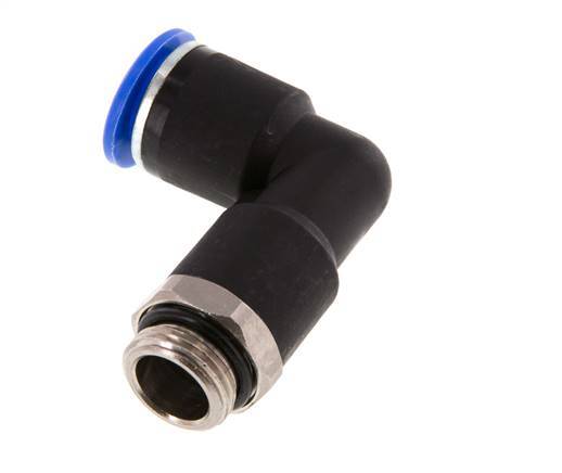 12mm x G3/8'' 90deg Winkel-Steckverschraubung mit Außengewinde Messing/PA 66 NBR langer Körper drehbar [2 Stück]