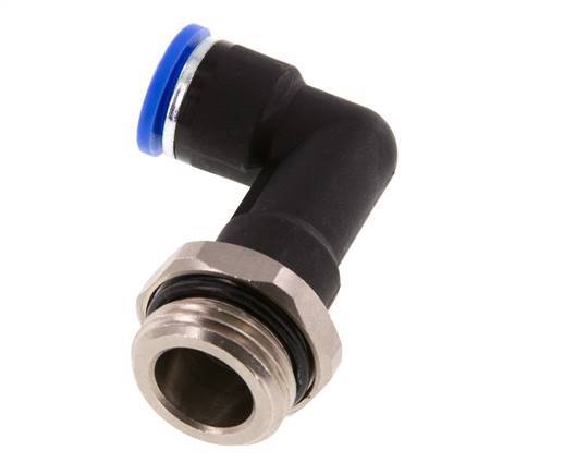 10mm x G1/2'' 90deg Winkel-Steckverschraubung mit Außengewinde Messing/PA 66 NBR langer Körper drehbar [2 Stück]